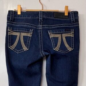 Seven7| Y2K Dark Blue Denim Straight Leg Mid-Rise Jeans Sz 28